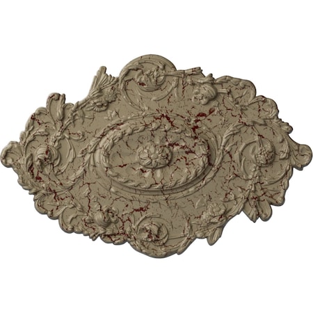 Ekena Millwork Strasbourg Ceiling Medallion, Hand-Painted Gobi Desert Crackle, 30 1/2"W x 20"H x 1 1/2"P CM30SGGDC